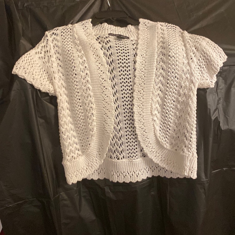 Acrylic Sweater Open Front. Color White Size Xl - image 1